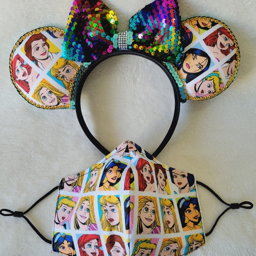 Minnie Mouse Ears and matching mask - Picture 1 of 4